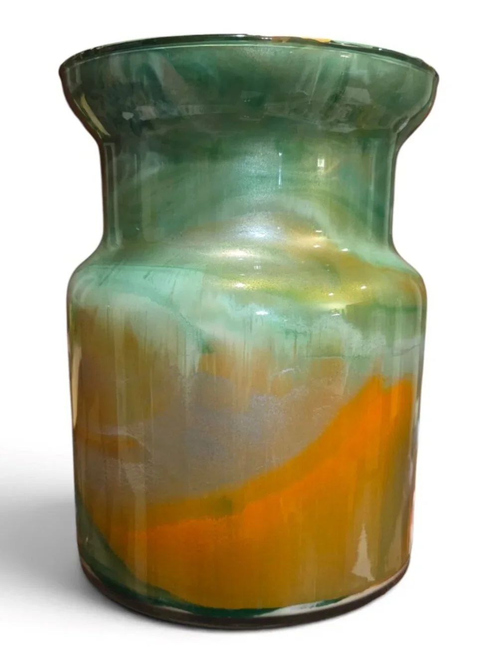 Handmade Fluid Art Acrylic Pour Glass Vase, Home Decor, Metallic Dry Flower Vase
